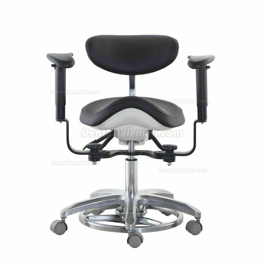 QiyuanDental Microscope Chair Saddle Stool Dentist Chair w/ Foot Base SDS-PB1